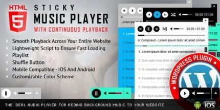Sticky HTML5 Music Player 3.1.6 - Wordpress Plugin - GPL Pugins Club