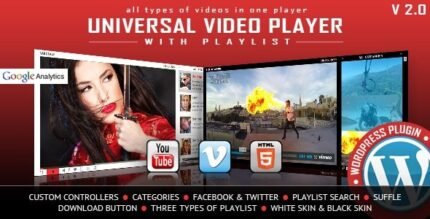 Universal Video Player 3.8.3 - WordPress Plugin - GPL Pugins Club