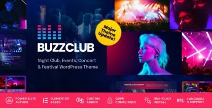 Buzz Club 2.1.1 - Night Club, DJ & Music Festival Event WordPress Theme - GPL Pugins Club