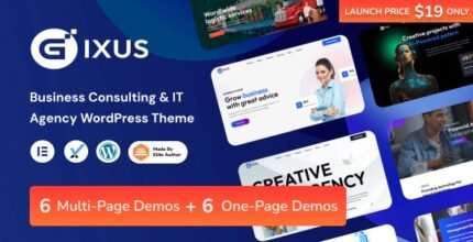 Gixus 2.2 - Business Consulting & IT Agency WordPress - GPL Pugins Club