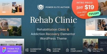 Rehab Clinic 1.1.1 - Addiction Recovery Center WordPress Theme - GPL Pugins Club