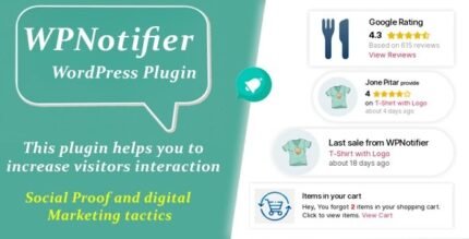 WPNotifier 3.0.2.1 - Notification WordPress Marketing Plugin For Visitors Attention and Social Proof - GPL Pugins Club