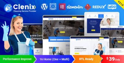 Clenix - Cleaning Services WordPress Theme - GPL Market