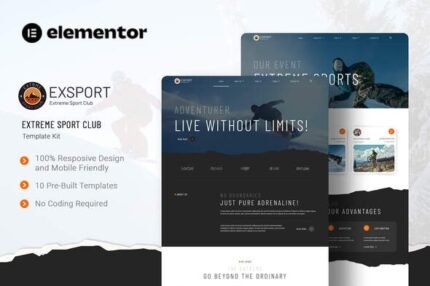 Exsport – Extreme Sport Club Elementor Template Kits