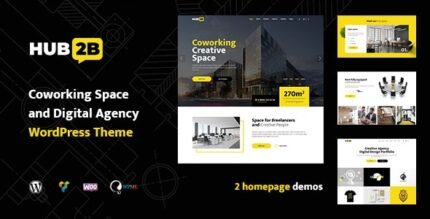 Hub2B - Coworking Space and Digital Agency WordPress Theme - GPL Market