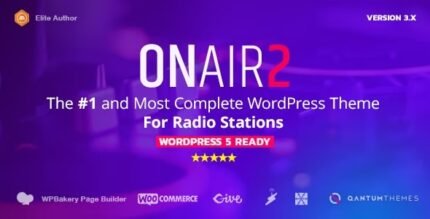 Onair2 5.4.3 - Radio Station WordPress Theme With Non-Stop Music Player - GPL Pugins Club