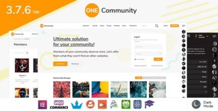 OneCommunity 3.7.9 - BuddyPress Membership Theme - GPL Pugins Club