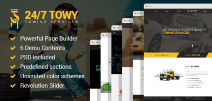 Towy - Emergency Auto Towing and Roadside Assistance Service WordPress theme - GPL Market